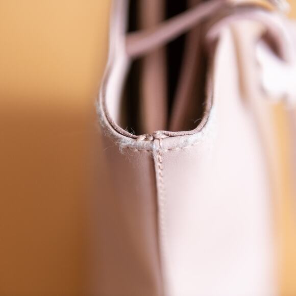 Furla Powder Baby Pink Mauve Lavender Shoulder Bag Leather Bucket Purse Vintage - Picture 8 of 15